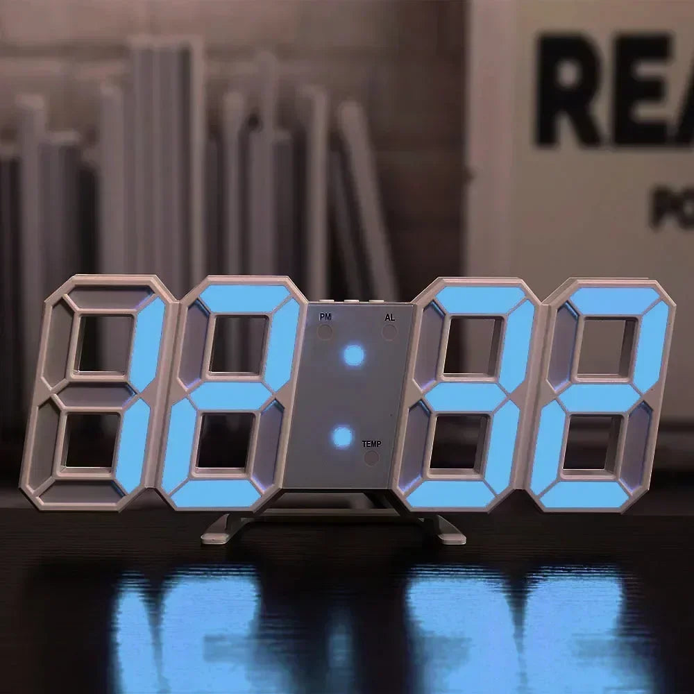 3D LED Digital Clock Decor Wall Decoration Glow Night Mode Decoration for Bedroom Adjustable Electronic Watch Clocks Watches