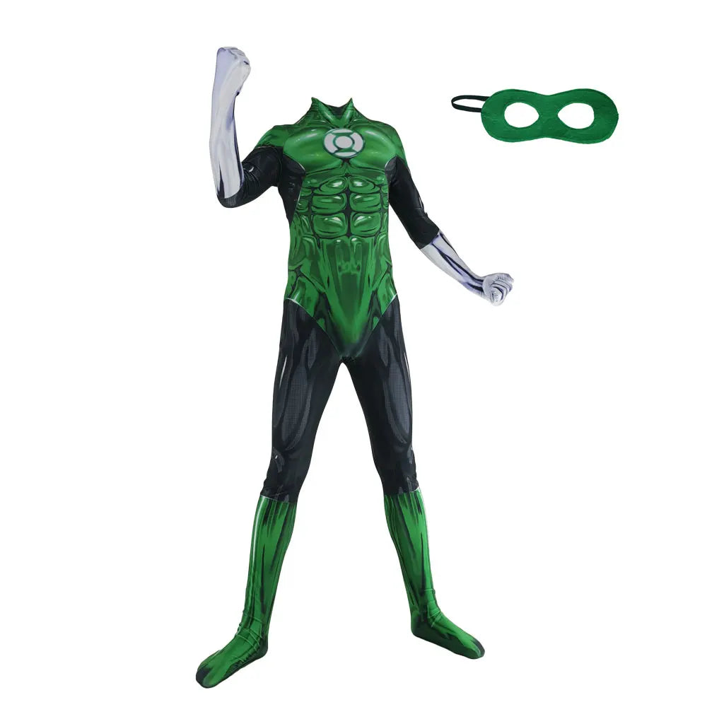 Adults Green Lantern Superhero Cosplay Costumes Zentai Halloween Party Bodysuit