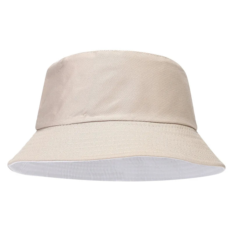 Spring Summer Unisex Solid Color Fisherman Cap Foldable Bucket Hat Outdoor Sunscreen Hat Fashionable Double-Sided Basin Hat