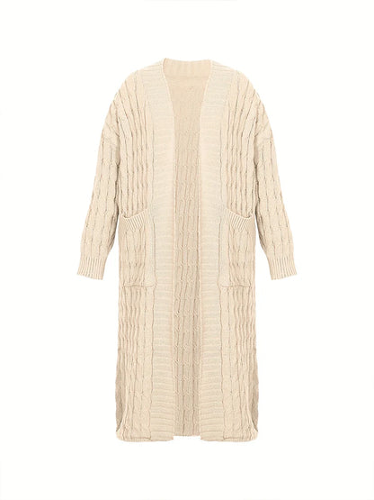 Plus Size Women's Sweater Fashion Casual Cardigan Solid Colour Knitted Sweater Cardigan with Pocket Autumn and Winter Best