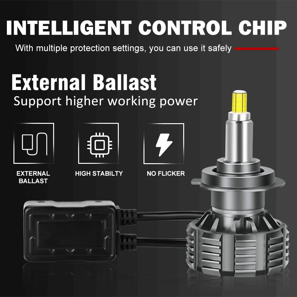 72 CSP 3D 360 H7 Led Canbus Car Headlights Bulbs H9 H8 H11 H4 H1 HB3 9005 HB4 9006 800W Automotive Fog Lights Turbo Mini Lamp 2x