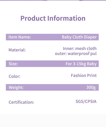 Elinfant New Matching waterproof baby pcoket diapers 8 pcs gray mesh cloth diapers and 8pcs microfiber inserts