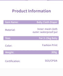 Pañales impermeables Elinfant New Matching para bebé, 8 piezas de tela de malla gris y 8 insertos de microfibra