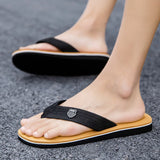 Men's Casual Flip Flops Fashion Beach Shoes Men Summer Non-Slip Flat Slides Men's Slippers Indoor House Shoes Man Male Slipper