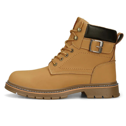 Latest 2023 Waterproof Men Leather Boots Steel Toe Cap Safety Work Shoes Anti Smashing Indestructible Construction Welding Boots
