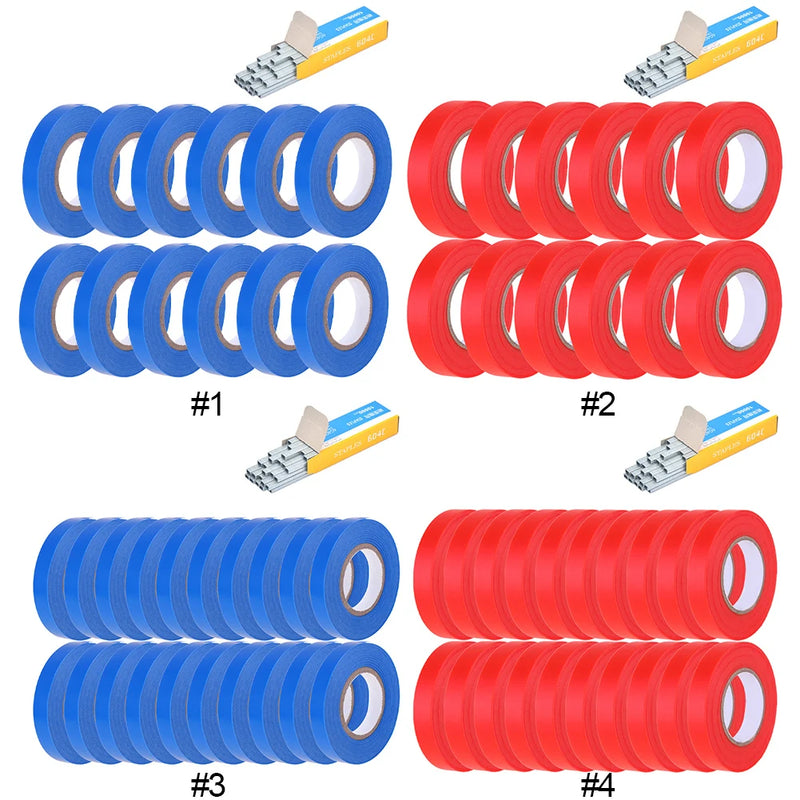 10/20Pcs Plant Branch Tie Tape Hand Tying Binding Tools with 1 Box Staple For Garden Tying Machine Vegetable Fruit Tree Tapenter
