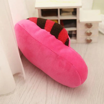 Juguetes para mascotas, chirriadores de peluche con forma de pantuflas, juguetes masticables con sonido para cachorros, juguetes para perros y gatos, productos divertidos para perros, juguetes de entrenamiento al aire libre. 