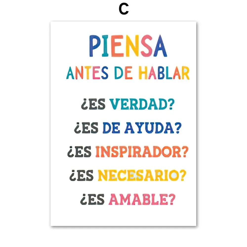 Wall Art Canvas Painting Spanish Calming Corner Psychology Mental Health Nordic Posters And Prints Wall Pictures School Decor