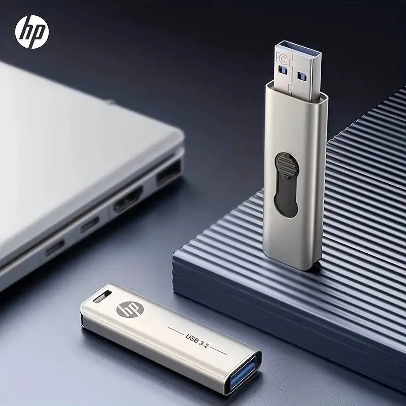 HP USB Flash Drive 3.2 32GB 64GB High Speed ​​Sticks External Storage Metal Pen Drive Creative Personality Car Music