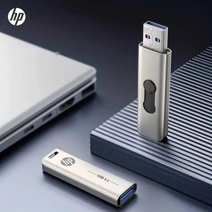 HP USB Flash Drive 3.2 32GB 64GB High Speed ​​Sticks External Storage Metal Pen Drive Creative Personality Car Music