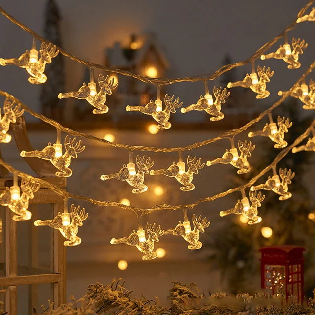 1.5/3M Christmas Lights Snowflake String Lights Fairy Lights Waterproof Star Ball LED Lamp for Home Christmas Tree Garden Decoration 