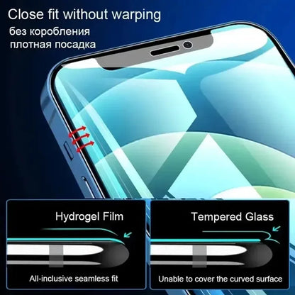1-5 protectores de pantalla de hidrogel de cobertura completa para iPhone 14, 11, 16, 12, 13 Pro Max, 7, 8, 14 Plus, 13, 12 Mini, X, XR, XS MAX