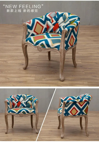 European Hotel Dining Chair, Leisure Sofa Chair, Solid Wood Antique Dining Chair, Living Room Leisure Sofa,Support Customization