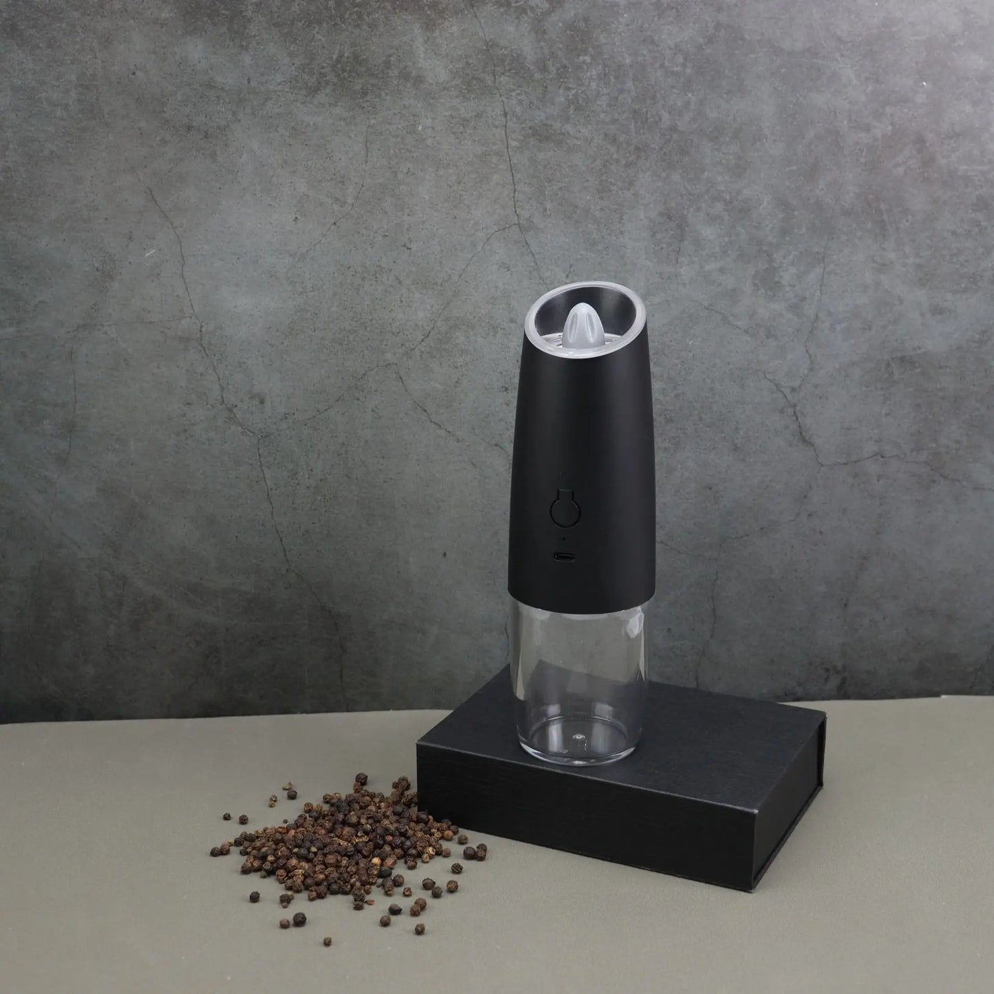 Molinillo de pimienta eléctrico, molinillo de sal y pimienta, recargable por USB, molino de especias de aspereza ajustable con luz LED, herramienta de cocina, 2 unidades