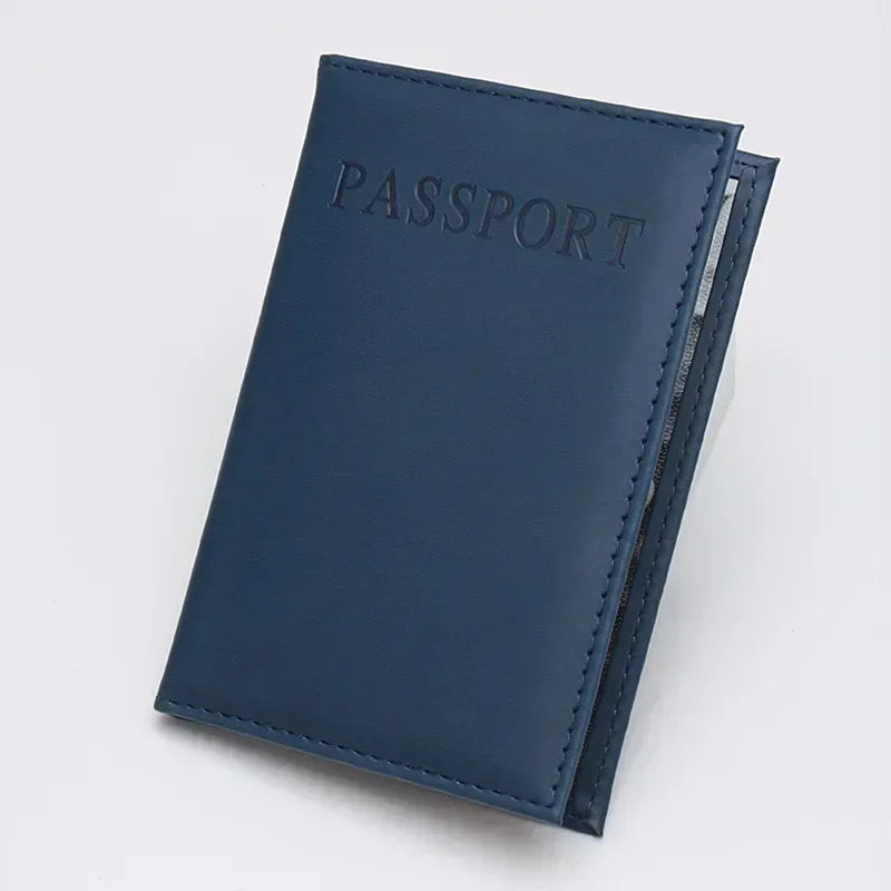 Fashion Women Men Passport Cover Pu Leather Solid color Travel ID Credit Card Passport Holder Packet Wallet Purse Bags Pouch