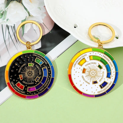 Chaveiro de roda colorida para pintores, chaveiro interativo, chaveiros de arte, presentes