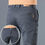 Men's High Quality Pure Cotton Classic Solid Color Casual Pants Business Stretch Slim Straight Brand Trousers Male Autumn New