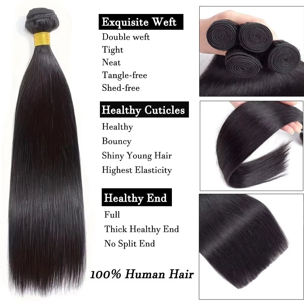 Extensões de cabelo Humano natural liso Mechas Premium