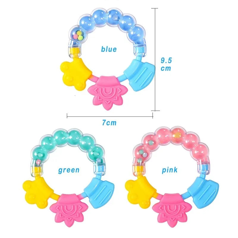Baby Toys 0 6 Months Rattle Teether Development Games Sensory Toys Soft Silicone Teether Chewable For Newborns Babies 12 Months