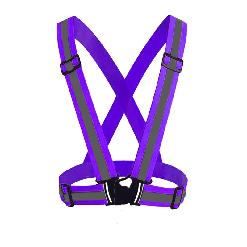 Highlight Reflective Straps Night Running Riding Clothing Vest Adjustable Safety Vest Elastic Band For Adults and Children
