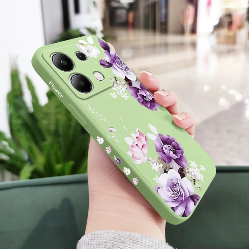 Beautiful Peony Phone Case For Xiaomi Redmi Note 14 13 12 12S 11 11S 10 10S 9 9S Pro Plus 4G 5G Liquid Silicone Cover