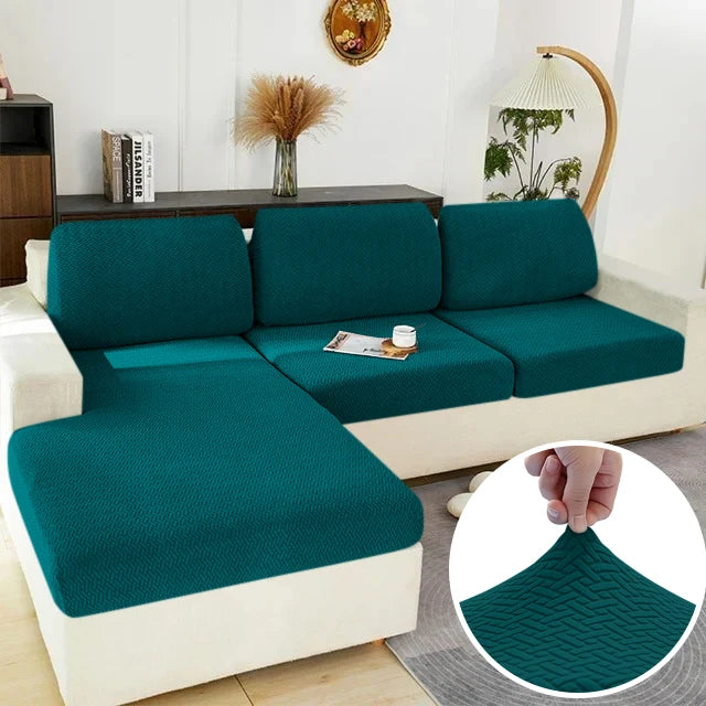 Elastic Sofa Cover for Living Room Jacquard Solid Sofa Seat Cover Grey Washable Seat Cushion Cover Furniture Protector Sectional