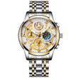 BINBOND Luxury Fashion Casual Quartz Men Watch Stainless Steel Strap Luxury Dial Luminous 30M Waterproof Business Men Wristwatch
