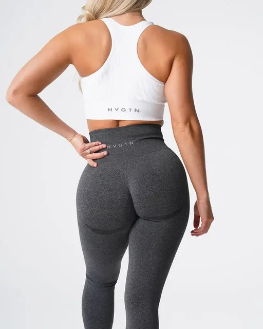 Nvgtn salpicado sem costura elastano leggings mulheres calças de treino macio roupas de fitness calças de yoga cintura alta ginásio wear