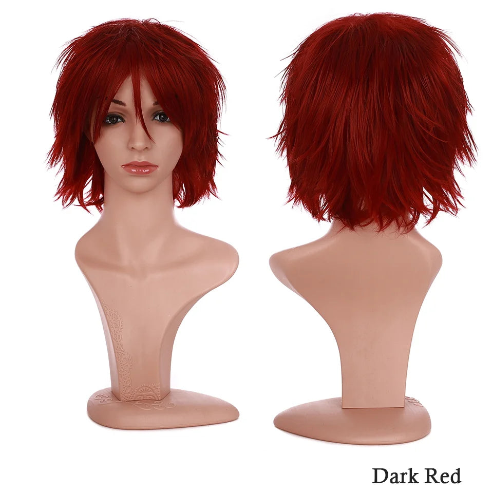 BENIHAIR Synthetic Wig Cosplay Wig White Red Green Blue Pink Yellow Hair Short Layered Wig Fake Hair Extension Men Women Party Wig