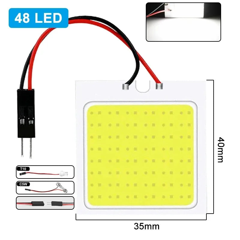 C5W Festoon LED Bulb 31mm 36mm 39mm 41mm T10 W5W LED COB Light 12V White 7000K Car Interior Dome Reading Trunk Lmaps
