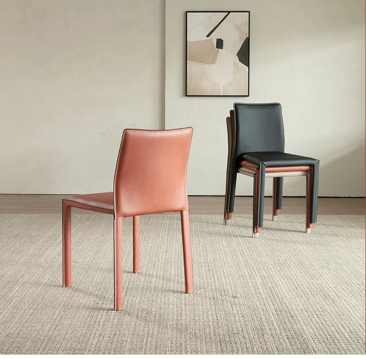 Stackable Household Dining Chairs Italian Style Minimalism Light Luxury Dining Chairs Makeup Backrest Cadeira Home Furniture