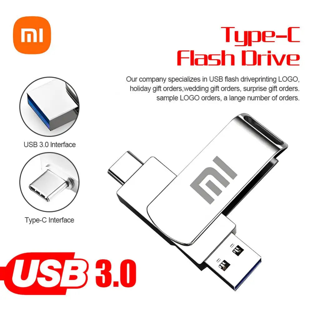 Memoria USB Xiaomi de 2 TB, 256 GB, tipo C, OTG, 64 GB, 512 GB, alta velocidad, 1 TB, regalo con llavero