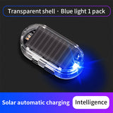 Car Fake Security Light Solar Powered Simulated Dummy Alarm Wireless Warning Anti-Theft Caution Lamp LED Blue/Red Flashing Light
