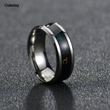 Titanium Steel Temperature Ring Mood Emotion Smart Temperature Sensitive Rings for Women Men Waterproof Jewelry