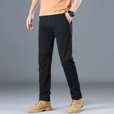 Men's High Quality Pure Cotton Classic Solid Color Casual Pants Business Stretch Slim Straight Brand Trousers Male Autumn New