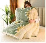 Plaid Super Thick Warm Blankets for Winter Autumn Milk Fleece Thicken Warmth Sleeping Blanket Soft Fluffy Comforter Quilt Duvet