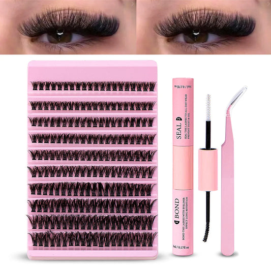 Kit de extensión de pestañas DIY, 200 unidades, 40D60D, 8-16 mm, para unir, sellar y aplicar pestañas. 