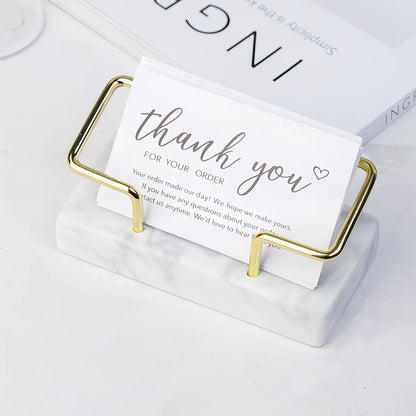 Marble Business Card Holder Organizer Desktop  Name Card Display Stand Table Memo Pad Cards Storage Shelf Office Supplies