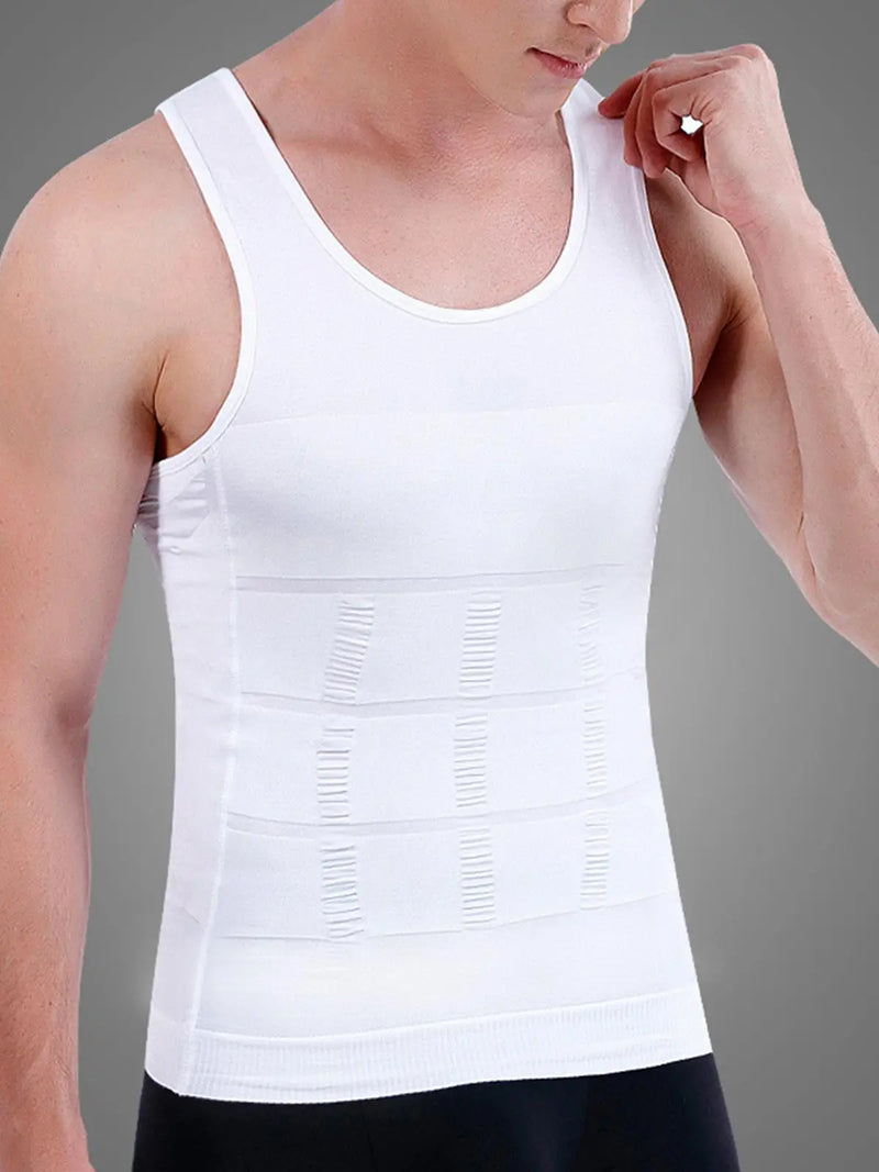 Men Slimming Elastic Body Shapewear Vest Tight Skinny Shirt Fitness Waist Compression Control Abdomen Breathable Sport Vest