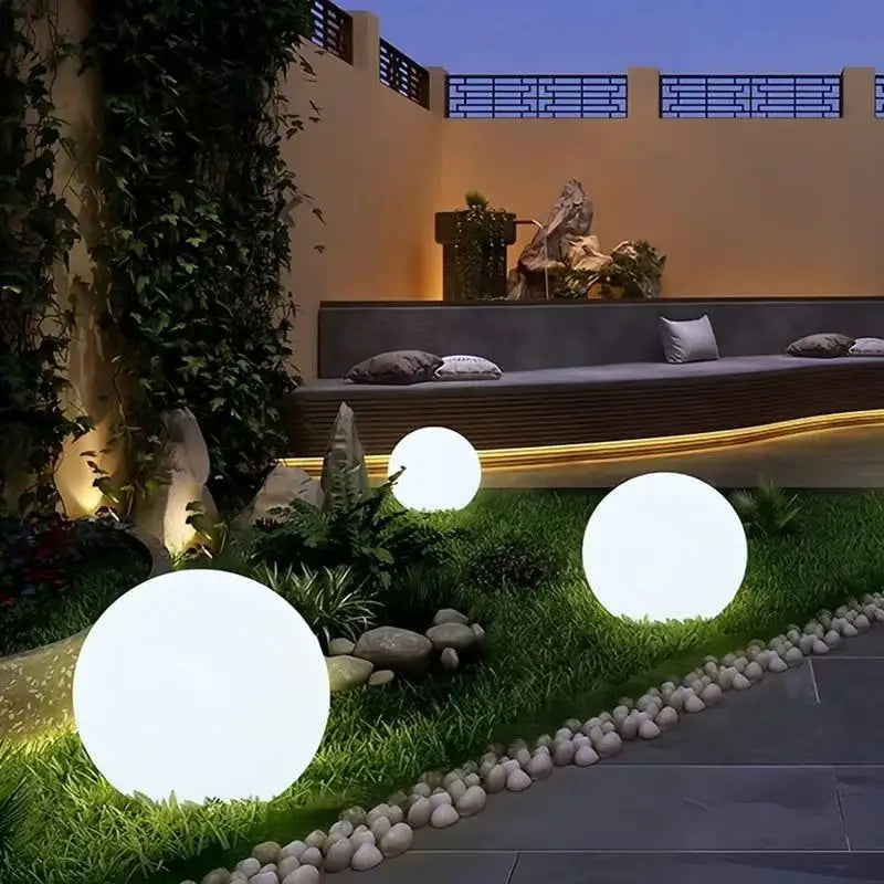 RGB Waterproof LED Garden Ball Light Solar Lighting USB Charge Deco Lamp Remote Control 16 Colors for Party Wedding Street Yard