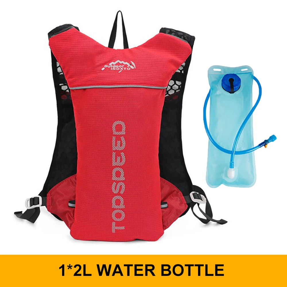 Mochila ultraligera de 5 l para correr en senderos al aire libre, chaleco de hidratación para correr, bolsa transpirable para ciclismo de maratón, botella de agua de 500 ml.