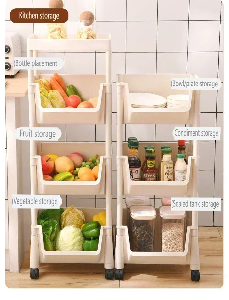 Estantería con ruedas para cocina, estantería de almacenamiento, armario de almacenamiento con ranura estrecha para esquina de cocina, organizador para baño, sala de estar y hogar