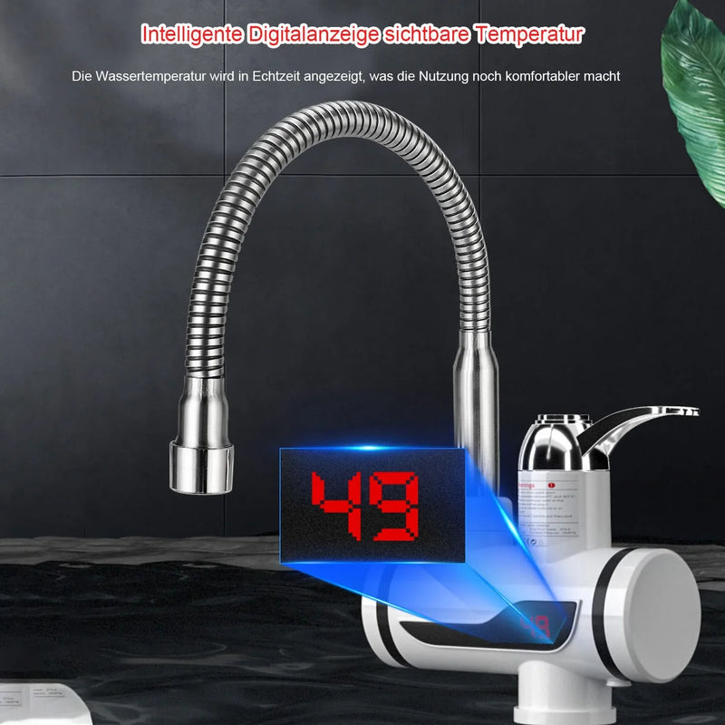 3000W Electric Kitchen Water Heater Tap Instant Hot Water Faucet Heater Cold Heating Faucet Tankless Instantaneous Water Heater