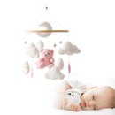 Baby Crib Mobile Rattle Toy Wooden Bed Bell Mobile Hanging Teddy Velvet Bear Doll Toy Newborn Music Box Crib Mobile Bracket Gift