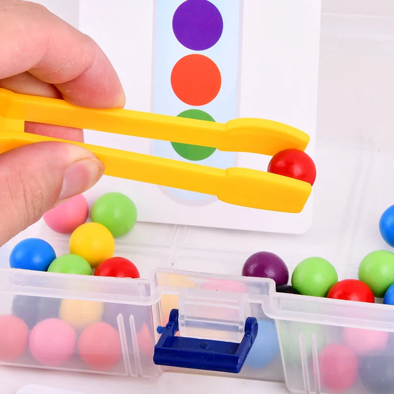 Juguetes de motricidad fina para niños, entrenamiento de concentración, juego de cuentas con pinzas, electrodomésticos de educación temprana, educación Montessori