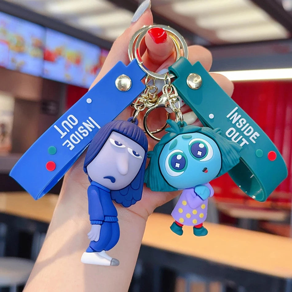 New Inside Out 2 Keychain Kawaii Disney Movie Anime Anxiety Ennui Envy Cute Girls Creative Bag Pendant Car Keychain Toys Gifts