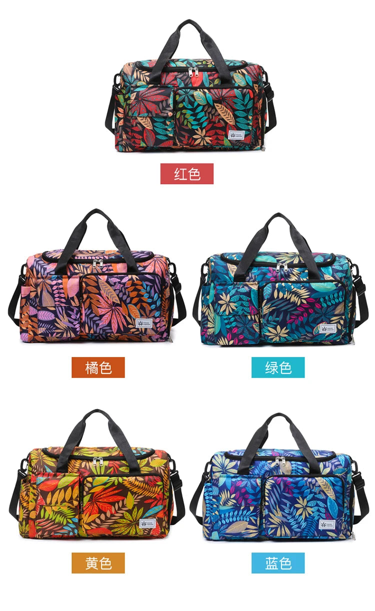 Oxford Leaves Large Capacity Travel Tote 2026 New High Quality Durable Bags Portable Daily Commute Versatile Travel Bags