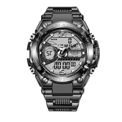 Reloj militar LIGE para hombre, digital, resistente al agua hasta 50 m, LED, de cuarzo, deportivo, grande, Masculino