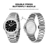 NIBOSI Brand Mens Watches Quartz Movement Watch Luxury Stainless Steel Calendar Waterproof Sport Simple Wristwatches for Man