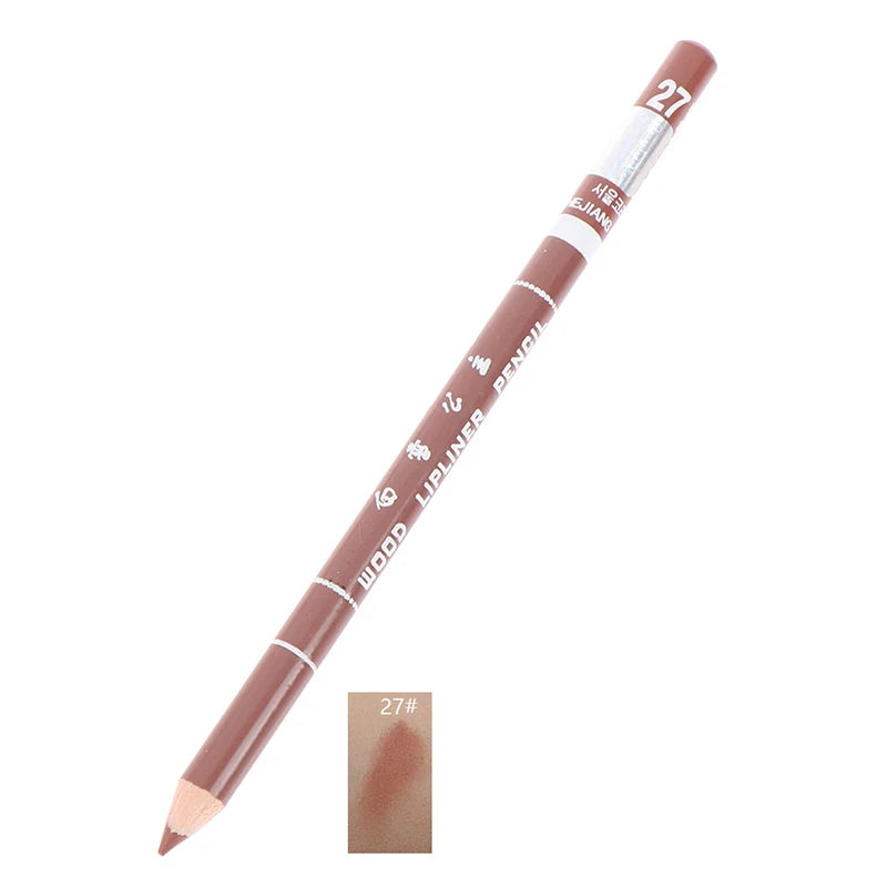 Professional Wood Lip liner Waterproof Lady Charming Lip Liner Soft Pencil Makeup Women's Long Lasting Cosmetic Tool 28Color